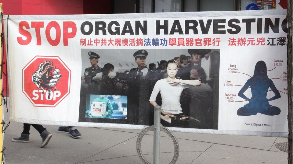 China Falun Dafa Falun Gong organ harvesting Poster informing about organ harvesting in China