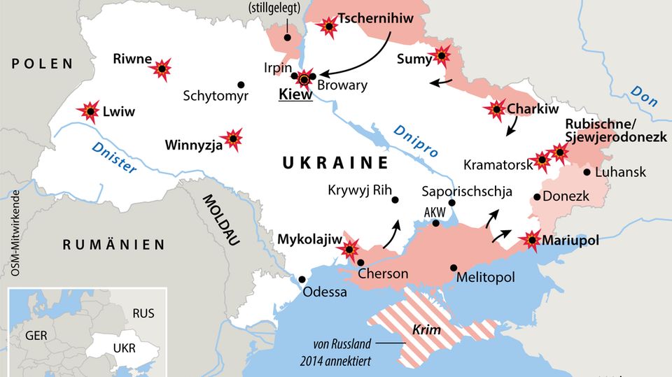 Ukraine map attacks