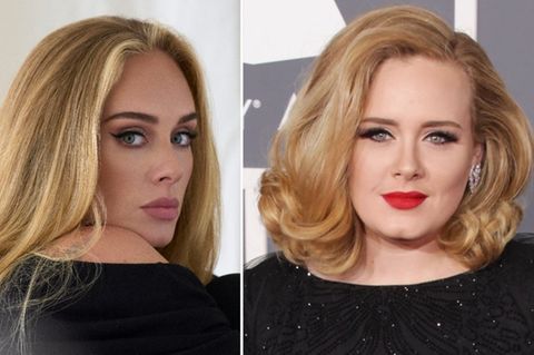 Adele vor und nach ihrer Diät - Die Sängerin soll über 45 Kilo abgenommen haben