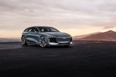 Der Audi A6 Avant e-tron in seitlicher Frontansicht