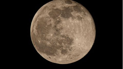 Vollmond: Gut zu erkennen auf dem Foto sind die Krater auf dem Mond