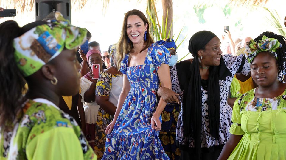 Kate (M.), Herzogin von Cambridge, besucht anlässlich ihrer Karibikreise das "Festival of Garifuna Culture"