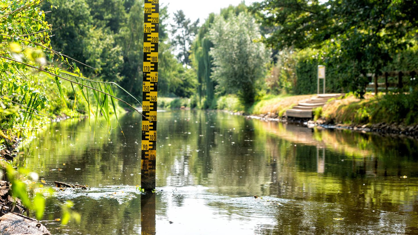 Pegel im Niedrigwasser