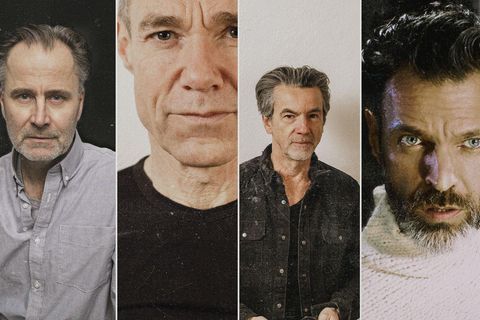 Porträts der Bandmitglieder: Dirk Darmstaedter, Stefan Rager, Jörn Heilbut, Louis C. Oberlander