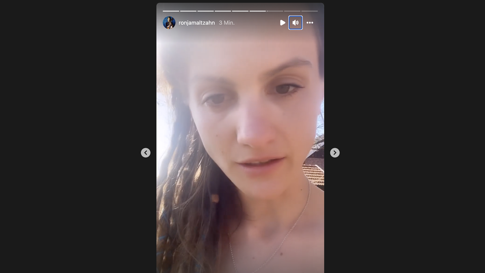 Ronja Maltzahn informiert auf Instagram über die Auseinandersetzung mit Fridays for Future.