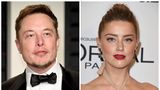 Elon Musk in einem Anzug links und die Schauspielerin Amber Heard bei einer anderen Veranstaltung in einem schicken Kleid