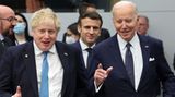 Staatschefs der USA, Frankreich und Großbritannien: Boris Johnson, Emmanuel Macron, Joe Biden
