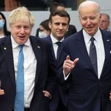 Staatschefs der USA, Frankreich und Großbritannien: Boris Johnson, Emmanuel Macron, Joe Biden