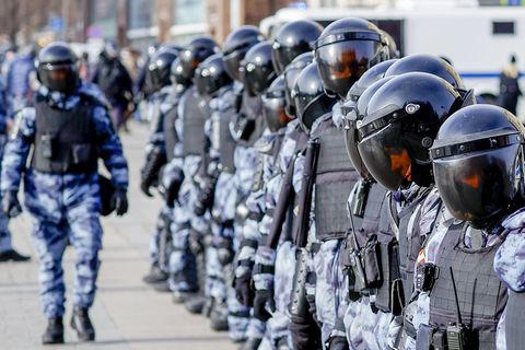 Nationalgarde: Eine Omon-Einheit bei einem Einsatz gegen Anti-Kriegs-Demonstrationen in Moskau