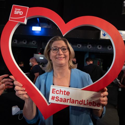 Anke Rehlinger, SPD mit Herz-Umrahmung