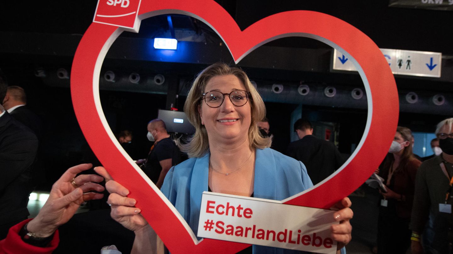 Anke Rehlinger, SPD mit Herz-Umrahmung