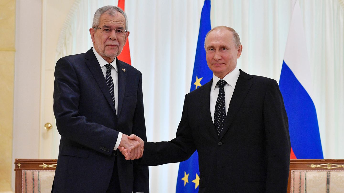 Österreichs Bundespräsident Alexander van der Bellen und Russlands Staatschef Putin