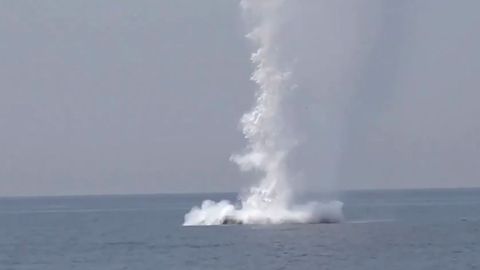 Kontrollierte Explosion der Seemine vor der rumänischen Küste