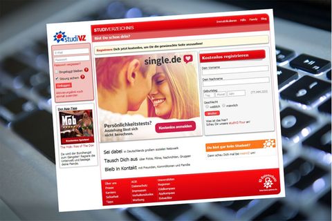 Screenshot der StudiVZ-Webseite