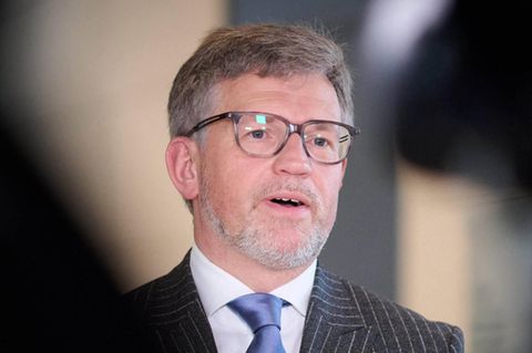 Andrij Melnyk, Botschafter der Ukraine in Deutschland, spricht zu Journalisten