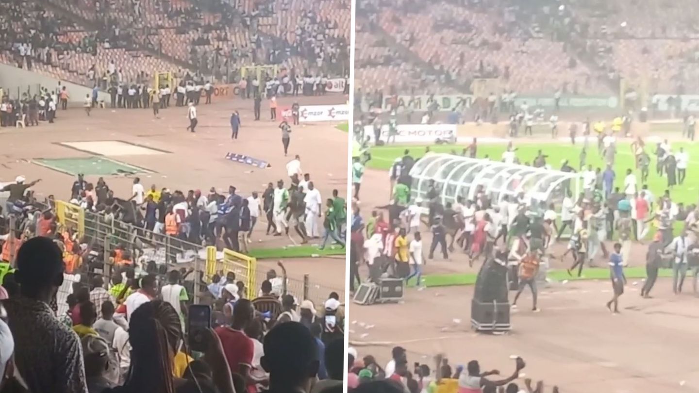 Zuschauer stürmen aus Wut das Stadion in Nigerias Hauptstadt Abuja