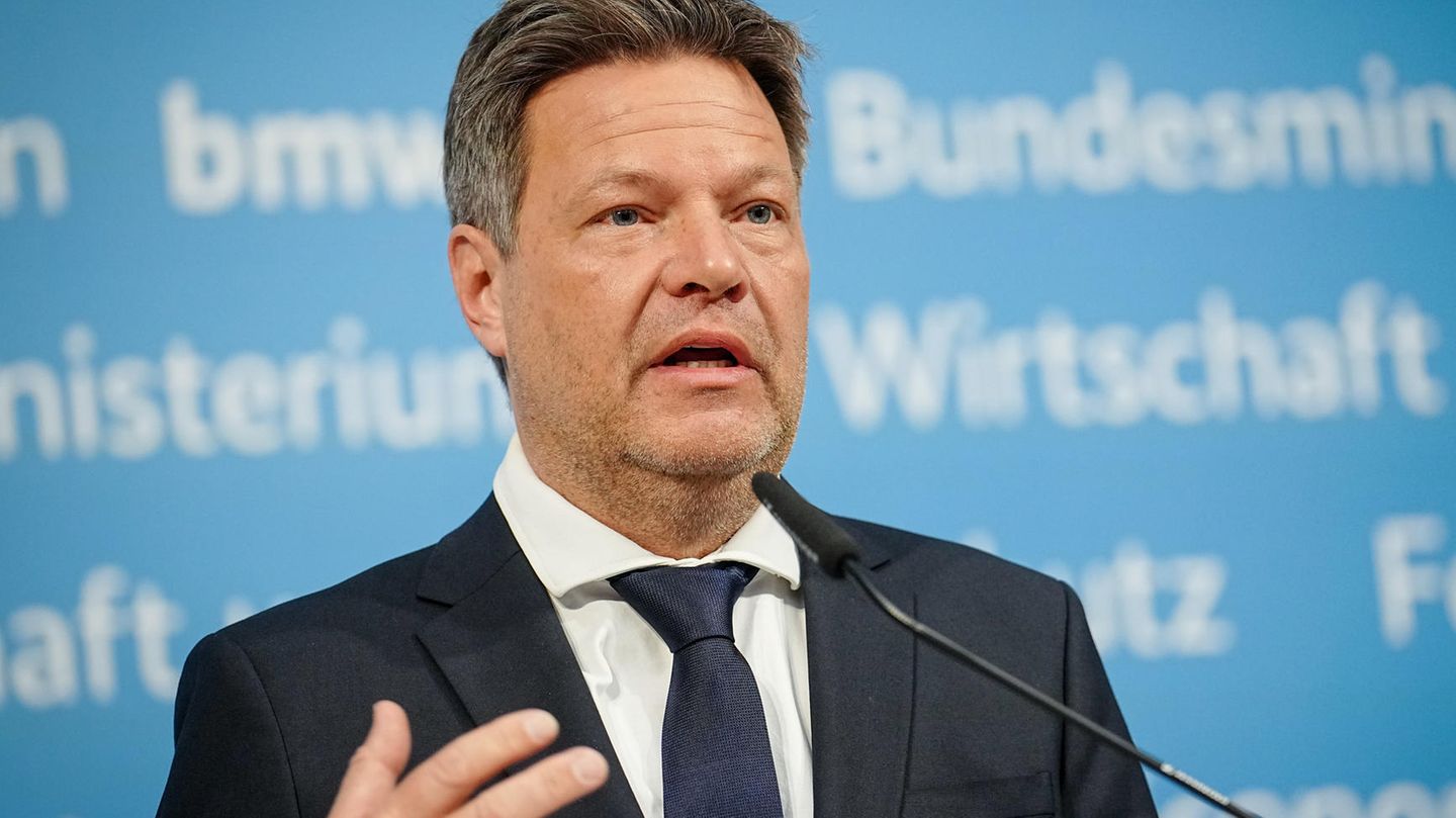 Robert Habeck bei einer Pressekonferenz