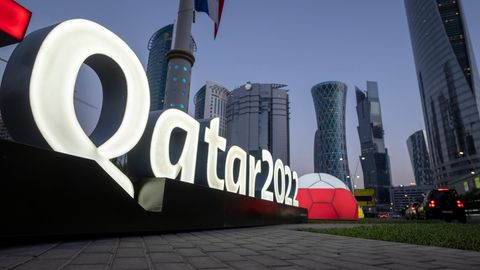 Blick auf das Doha Exhibition and Convention Center, wo die WM-Auslosung stattfindet