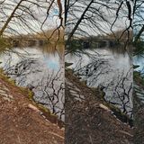 Die sogenannten Master-Filter erinnern an das "Stile" genannte iPhone-Feature. Einmal eingeschaltet bleiben sie so lange aktiv, bis man sie abschaltet. Im Vergleich zum Standard-Modus ganz links lassen sie das Bild wärmer, dramatischer oder kälter wirken (von links nach rechts). Leider ist die Nachbearbeitung teils recht aggressiv. In der wärmeren und kälteren Variante wird etwa die Reflexion des Himmels im Wasser deutlich überbetont.