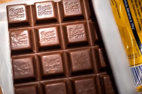Eine Tafel Ritter Sport Schokolade