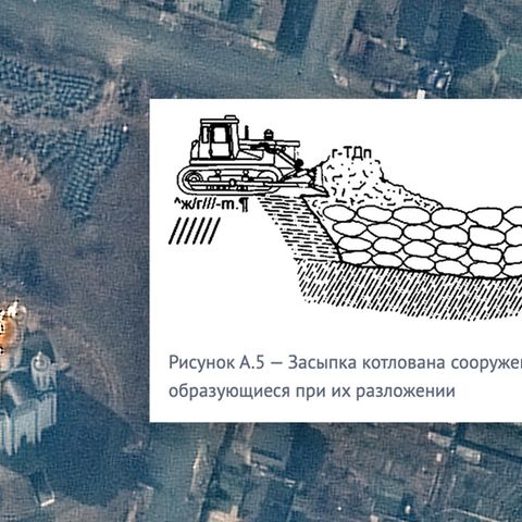 Russische Dokumente zeigen detaillierte Pläne für Massengräber mit bis zu 1000 Leichen. Im Hintergrund: Ein in Butscha entdecktes Massengrab auf einer Satellitenaufnahme.