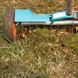 Gartenarbeit im April: Handvertikutierer im Einsatz