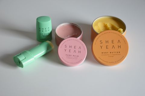 Die Produkte von Shea Yeah: Lip Balm, Hand Balm, Body Butter