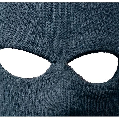 Eine gestrickte Gesichtsmaske