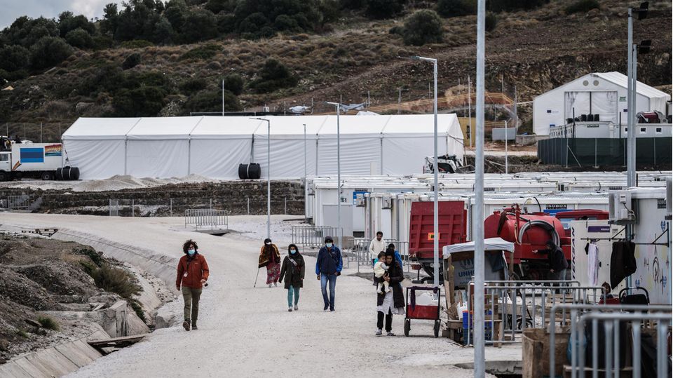 Greece refugees Shelter for refugees on the Greek island of Lesvos