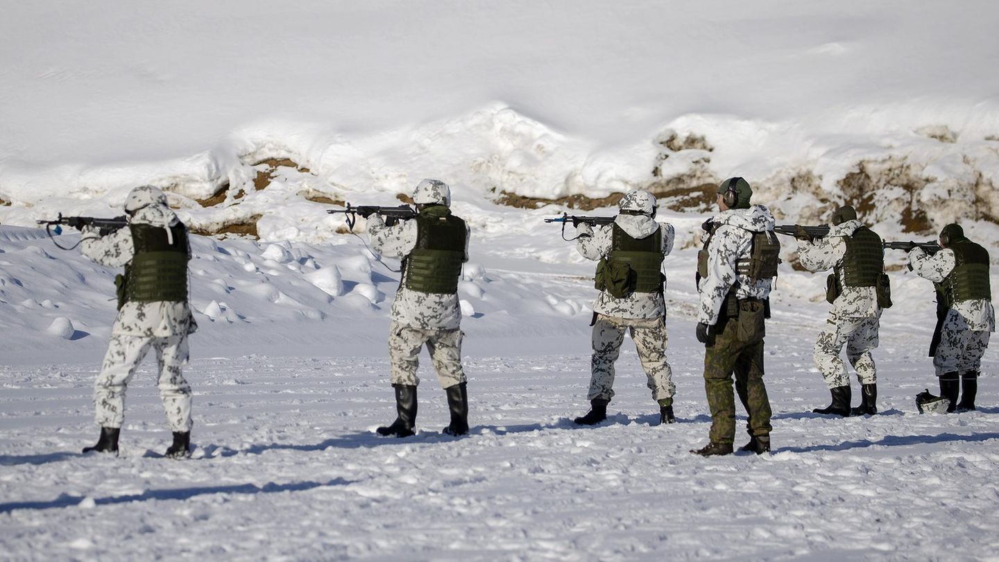 Polen Reservisten der Karelia Brigade bei einer Schießübung