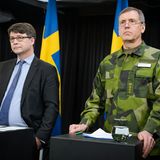 Pressekonferenz schwedischer Militärleiter