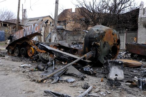 Zerstörte russische Panzer sind das Sinnbild der zerplatzen Großmachtsträume Moskaus.