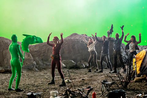 Schauspieler vor dem Greenscreen