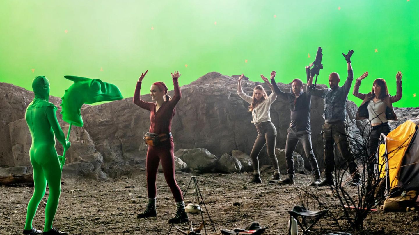 Schauspieler vor dem Greenscreen