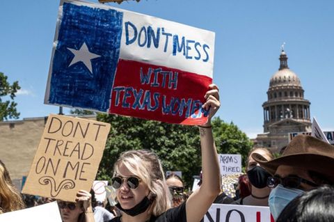 Demonstrierende in Texas