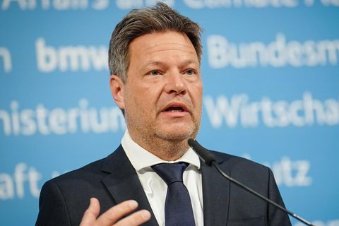 Robert Habeck bei einer Pressekonferenz