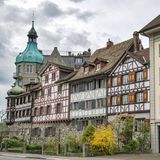 Fachwerkhäuser in Arbon am Schweizer Bodenseeufer