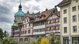 Fachwerkhäuser in Arbon am Schweizer Bodenseeufer