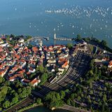 Eine Aufnahme von Lindau von oben