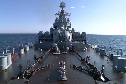 Das russische Kriegsschiff "Moskwa" ist das Flaggschiff der Schwarzmeerflotte