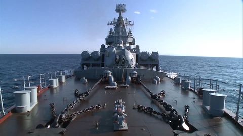 Das russische Kriegsschiff "Moskwa" ist das Flaggschiff der Schwarzmeerflotte