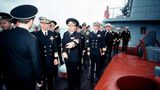 US-Offiziere auf Besuch auf der "Moskwa"