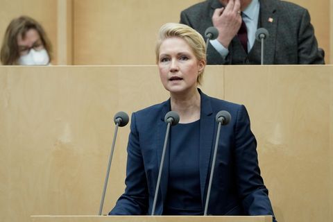 Ministerpraesidentin Manuela Schwesig (SPD) bei ihrer Rede bei der 1019.Sitzung im Bundesrat 