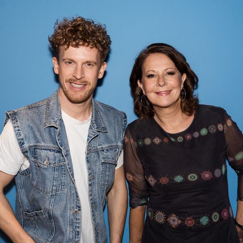 Stefanie Stahl und Lukas Klaschinski vor ihrer Show in München