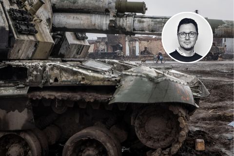 Ein Panzer in der Ukraine