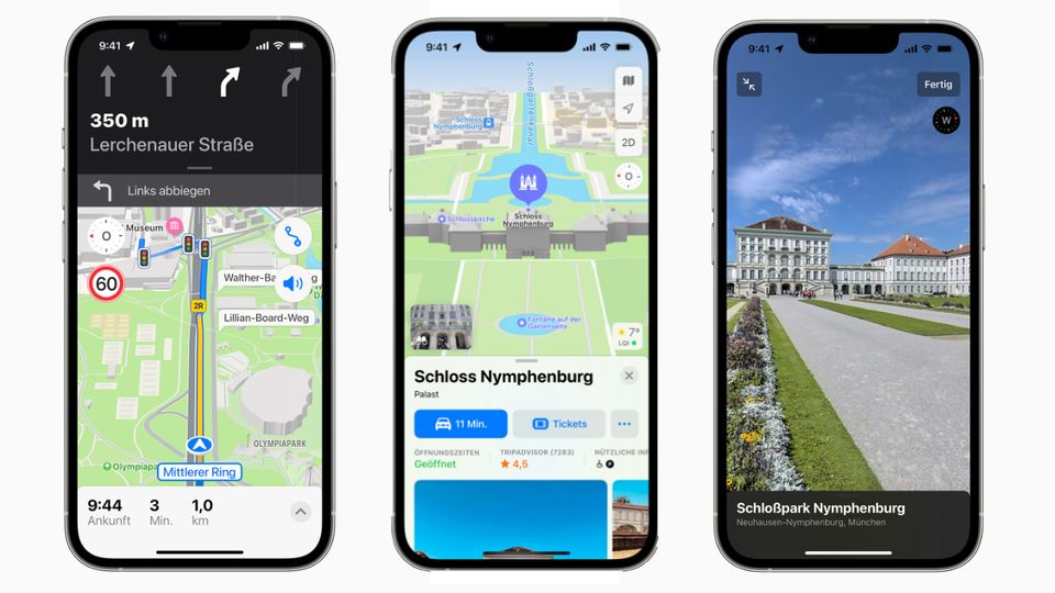 Neue Ansicht, neue Features: Mit dem neuen Look bietet die Karten-App einen erheblich größeren Detailgrad Mit dem neuen Look bietet die Karten-App einen erheblich größeren Detailgrad