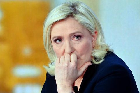 Marine Le Pen beim TV-Duell mit Macron