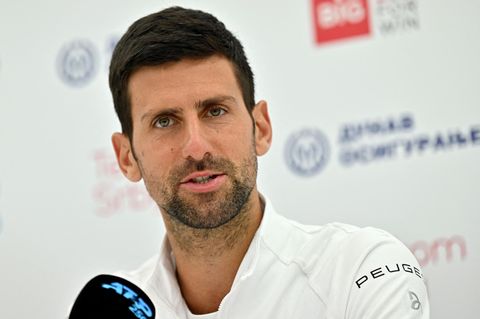 Novak Djokovic auf einer Pressekonferenz der serbischen Open in Belgrad
