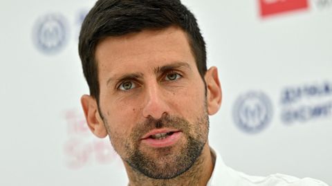 Novak Djokovic auf einer Pressekonferenz der serbischen Open in Belgrad