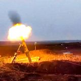 Mörser wird abgefeuert